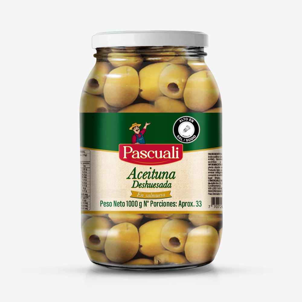 ACEITUNA DESHUESADA PASCUALI FRASCO 1000GR