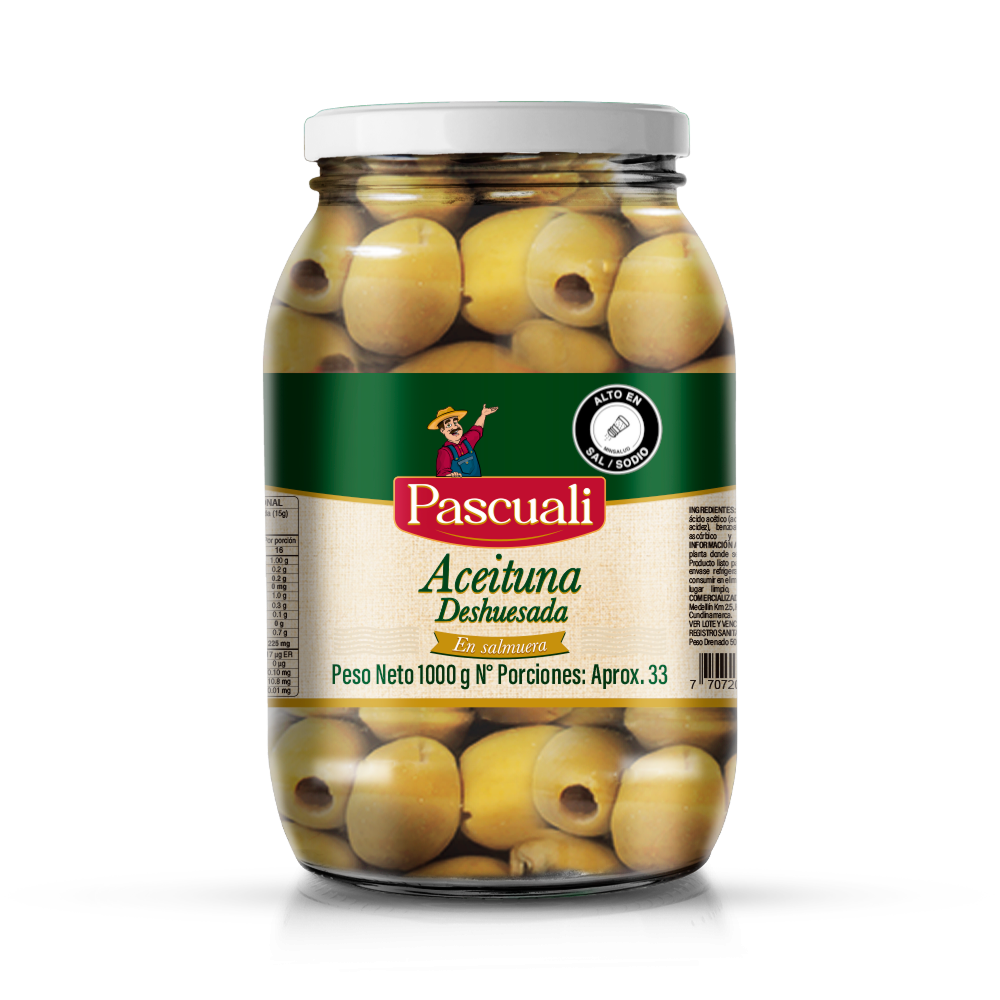 ACEITUNA DESHUESADA PASCUALI FRASCO 1000GR