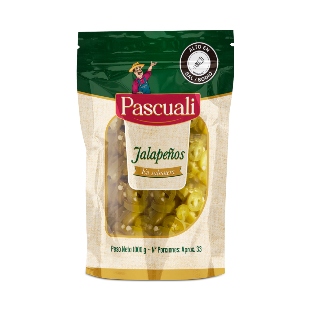JALAPEÑO RODAJAS PASCUALI BOLSA 1000GR