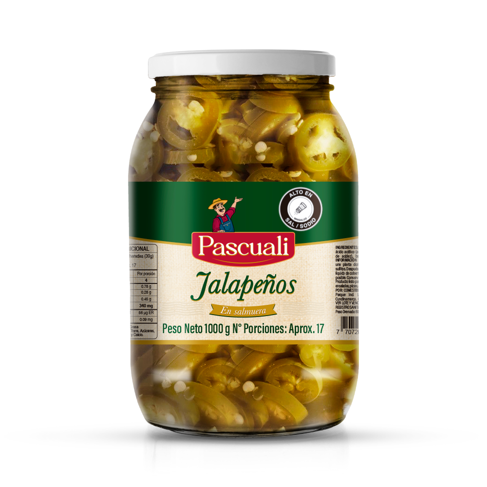 JALAPEÑO RODAJAS PASCUALI FRASCO 1000GR